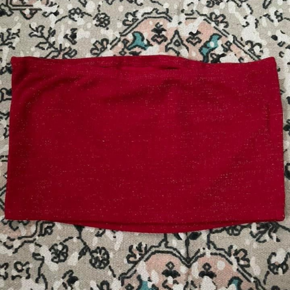 Red glitter tube top